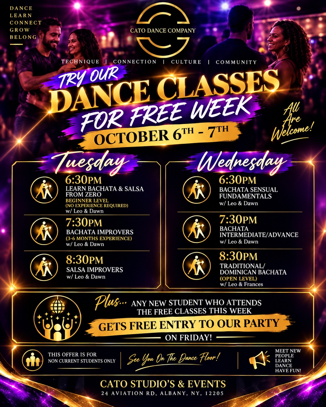 Free Class Week event flyer