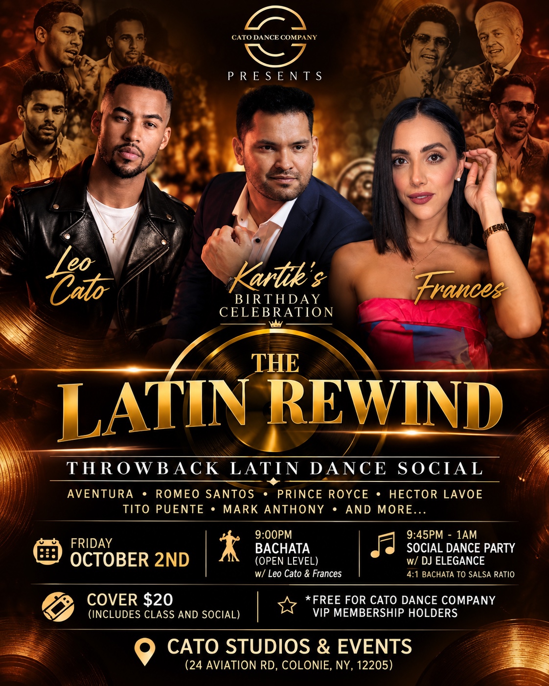 The Latin Rewind event flyer
